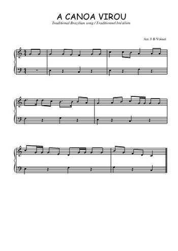 Téléchargez l'arrangement pour piano de la partition de A canoa virou en PDF